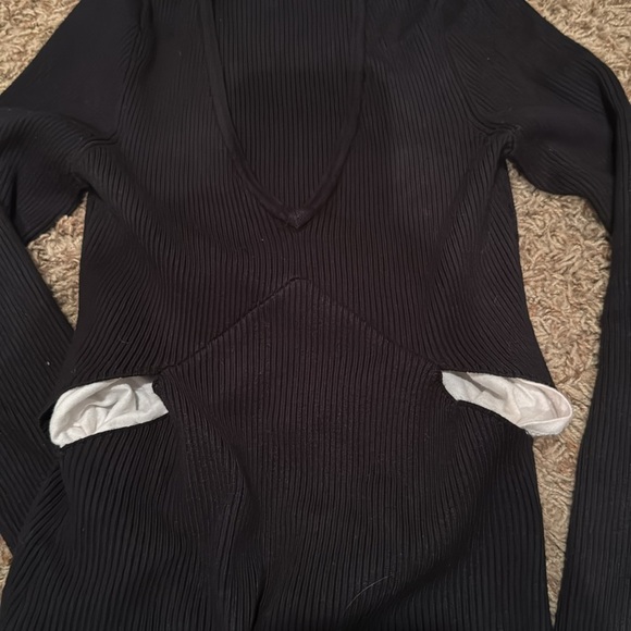 bar III Black Knit Sweater with Cutouts by Abdominal Region | Size S - Picture 2 of 3